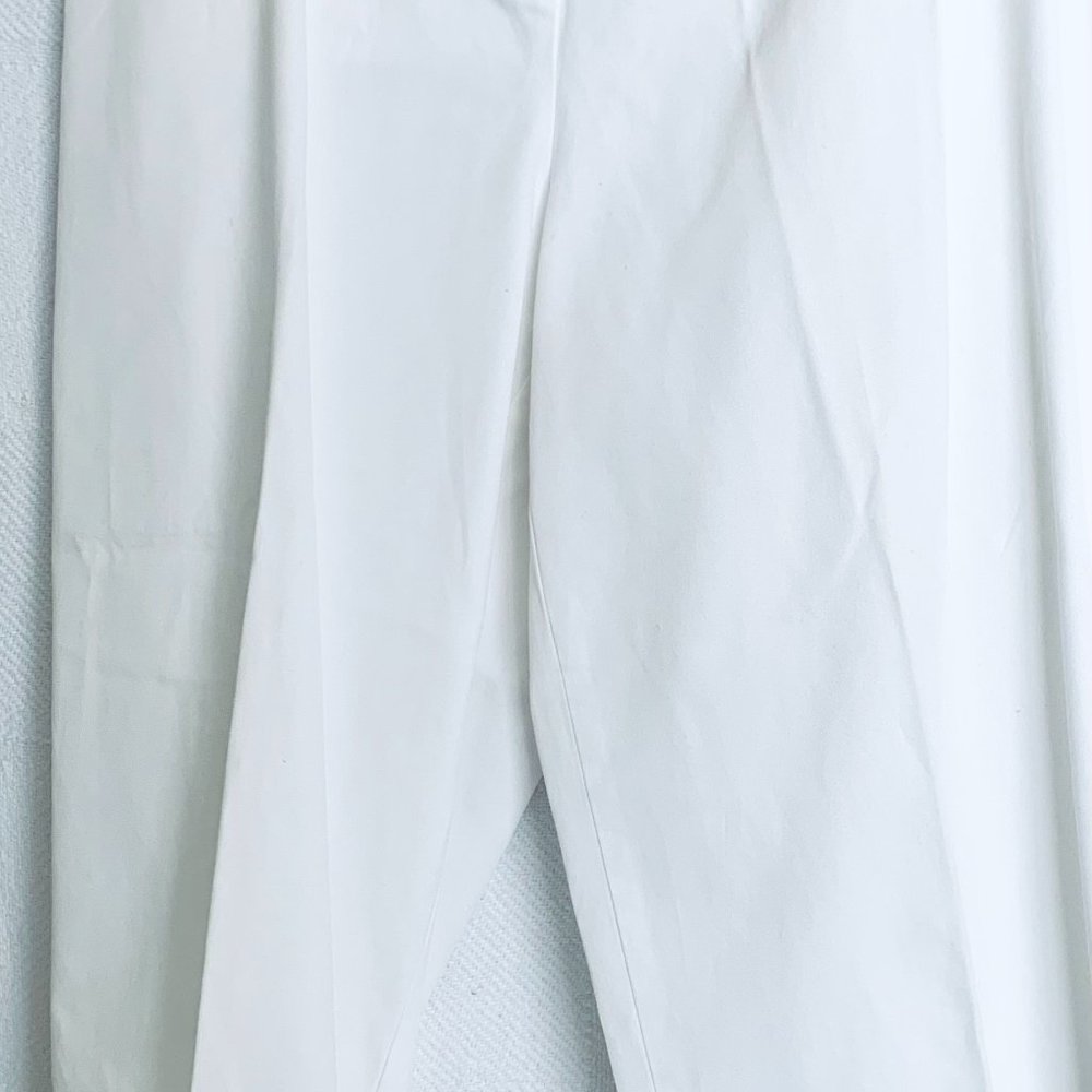 TALBOTS WOMENS 100% COTTON CAPRIS PANTS SZ 12 WHITE STRAIGHT LEG
